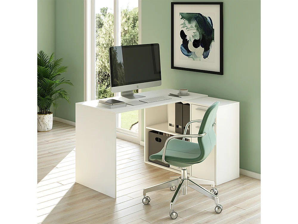Bureau dangle blanc 120x60x75 robin