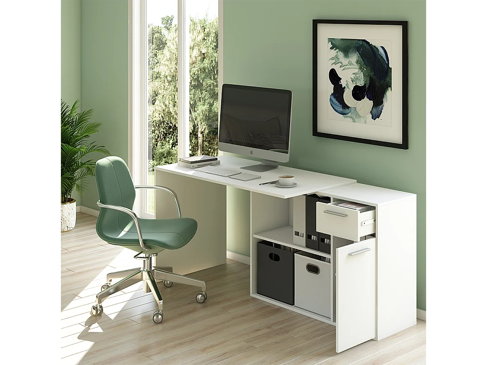 Bureau dangle blanc 120x60x75 robin