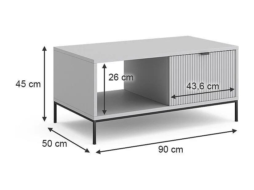 Couchtisch grau 90x50x45 eliza