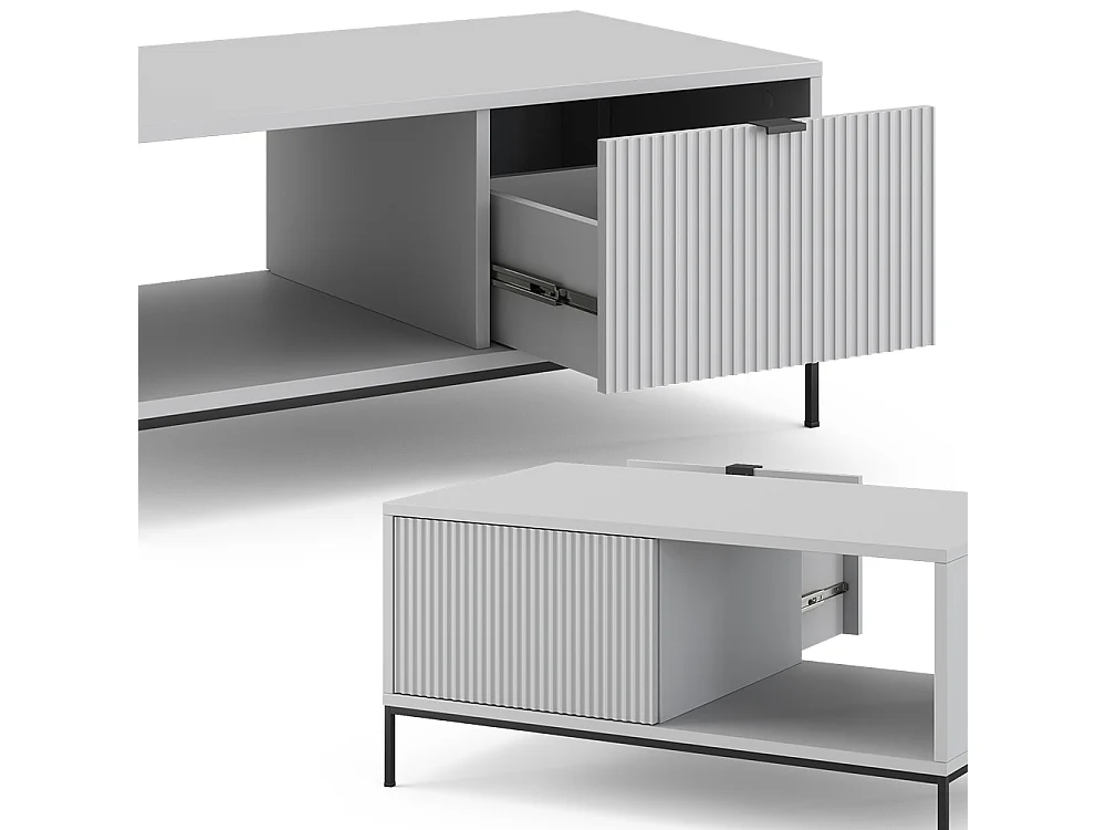 Table basse gris 90x50x45 eliza