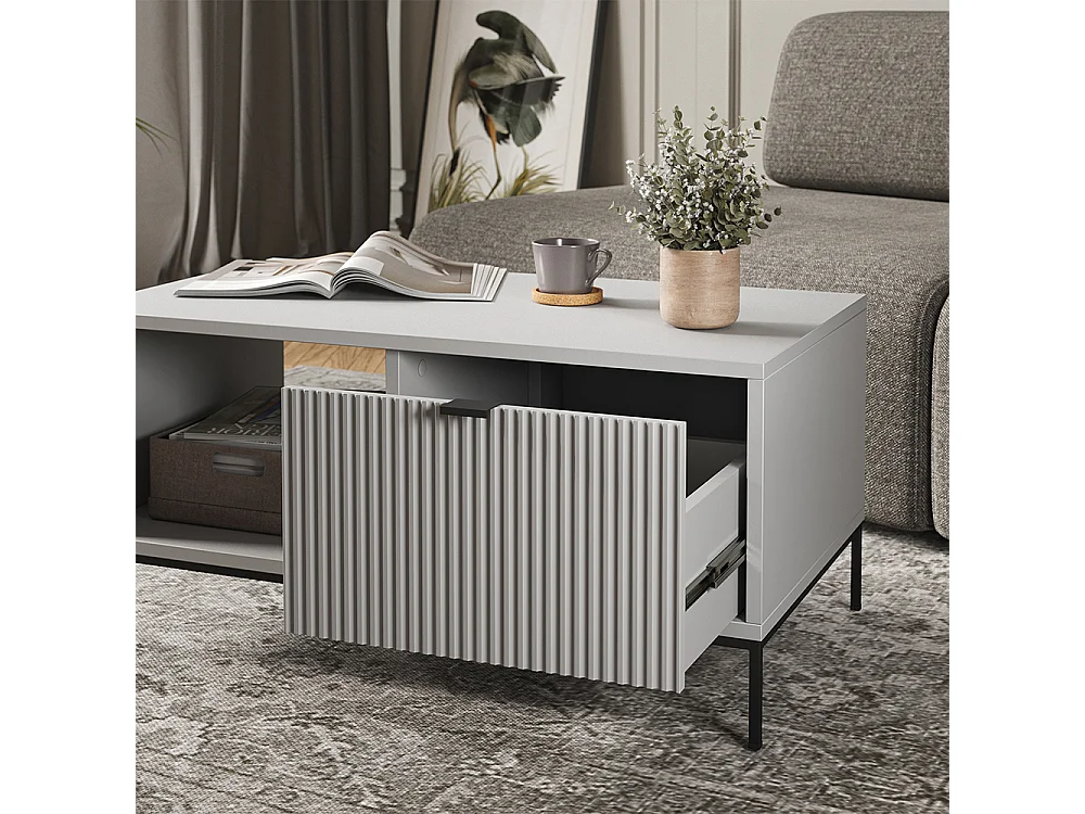 Table basse gris 90x50x45 eliza