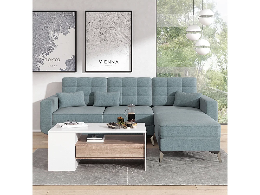 Sofabord hvid 110x60x45.5 fabien