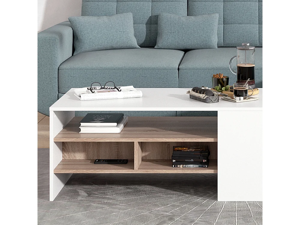 Sofabord hvid 110x60x45.5 fabien