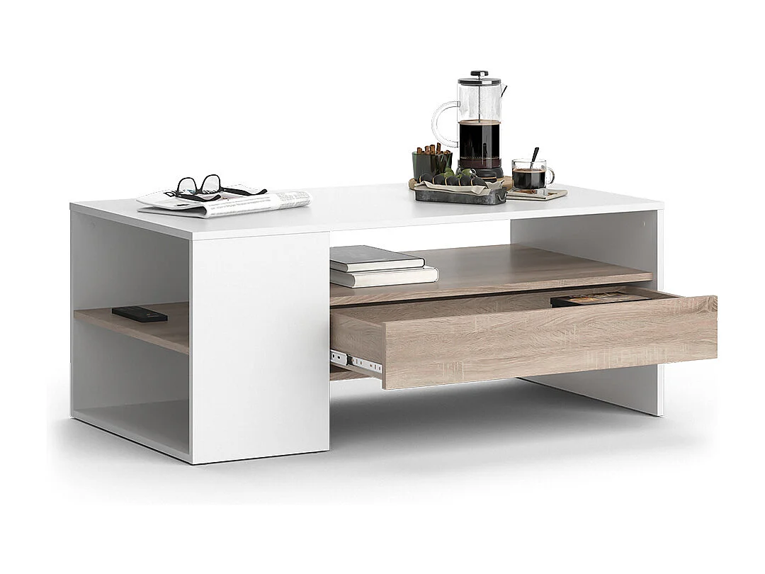Sofabord hvid 110x60x45.5 fabien