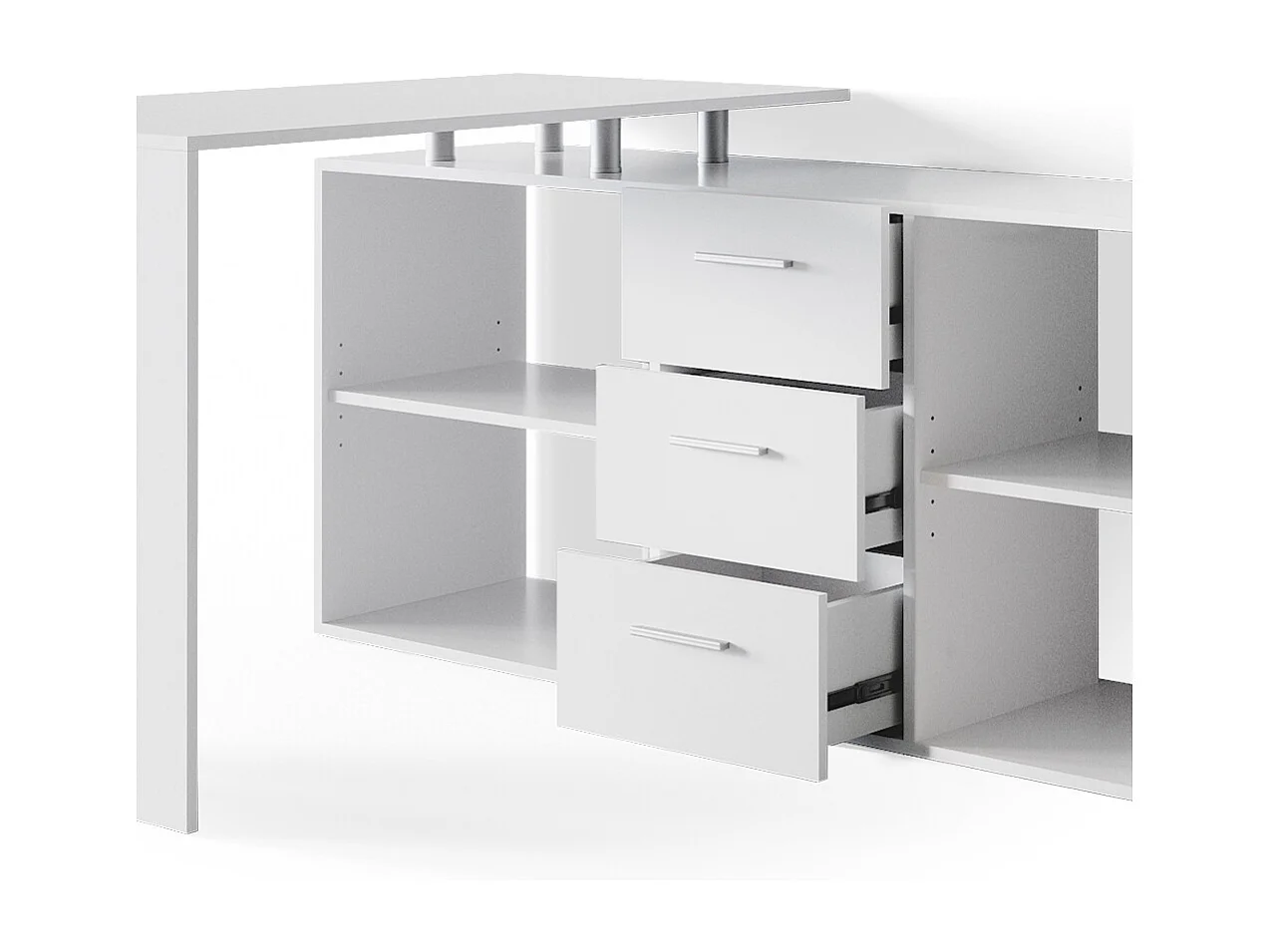 Eckschreibtisch weiß 215x60x75 dante