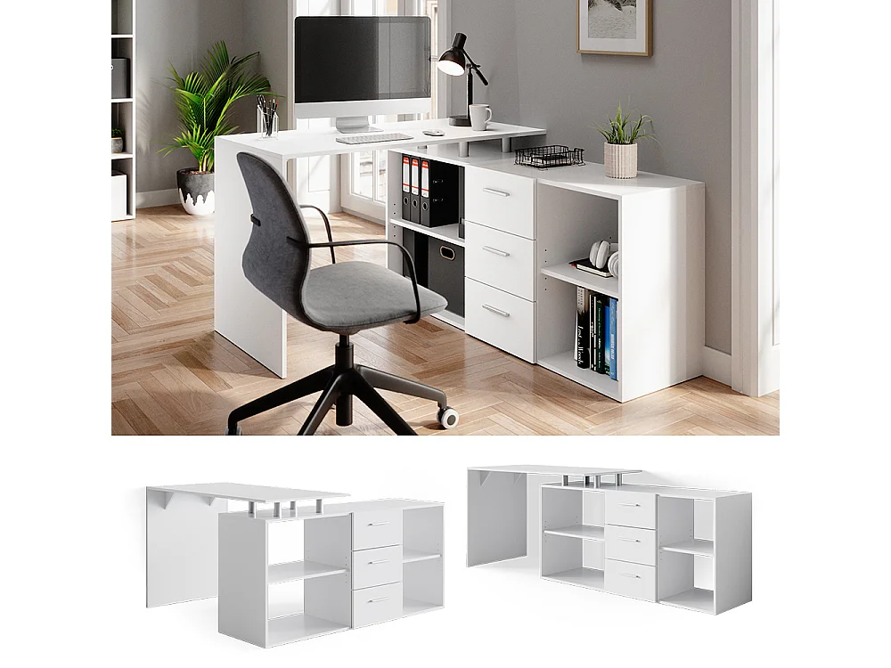 Bureau dangle blanc 215x60x75 dante