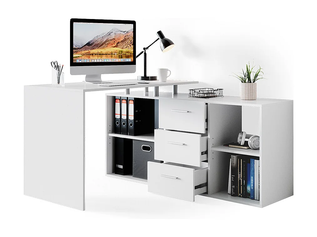 Bureau dangle blanc 215x60x75 dante
