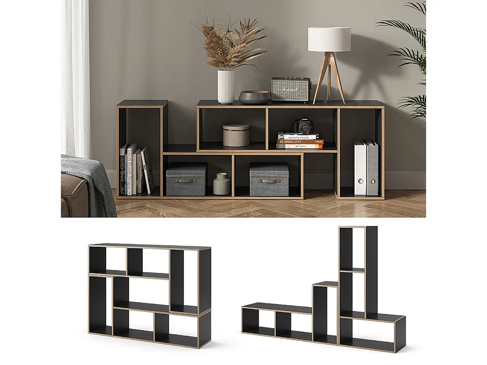 Bücherregal anthrazit 112.8x30x56.4 tetrix