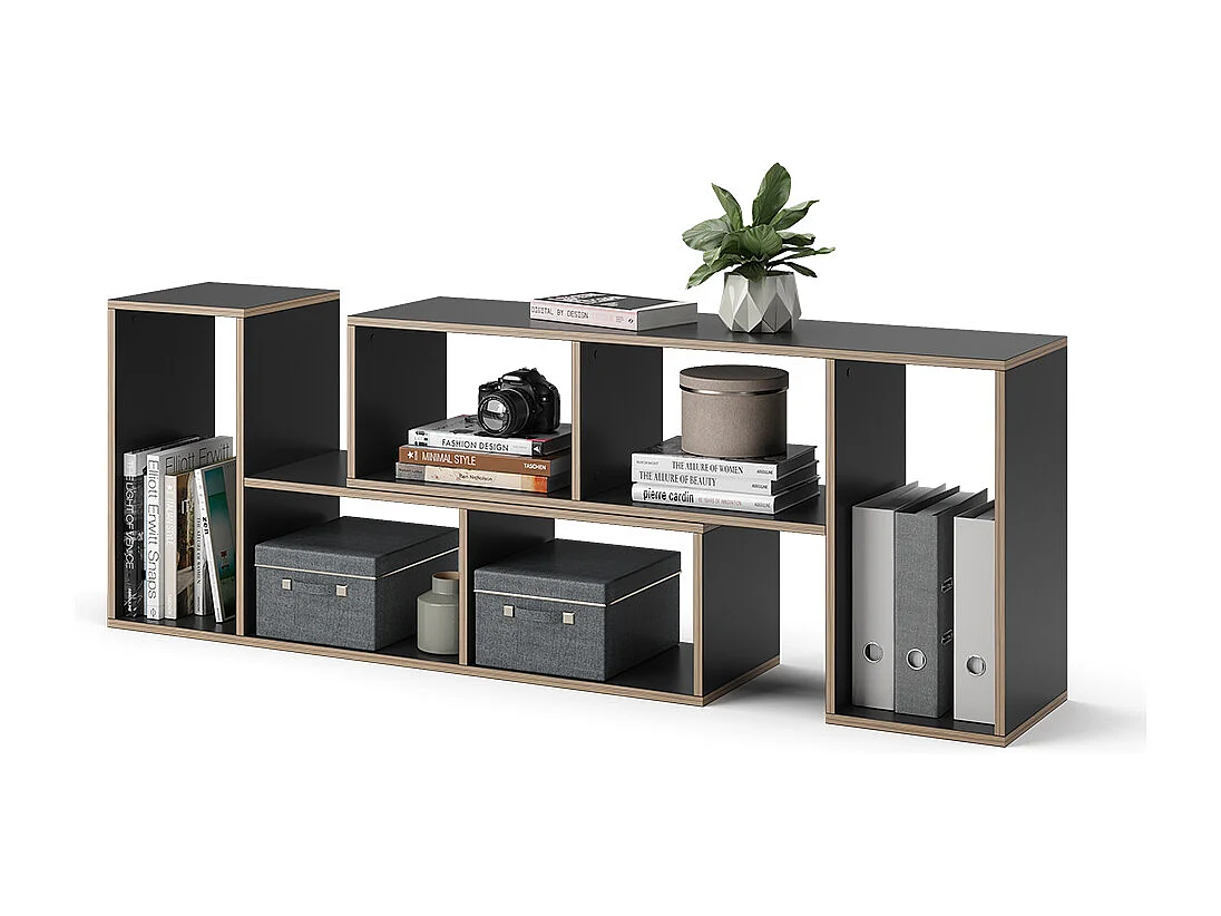 Bibliothèque anthracite 112.8x30x56.4 tetrix