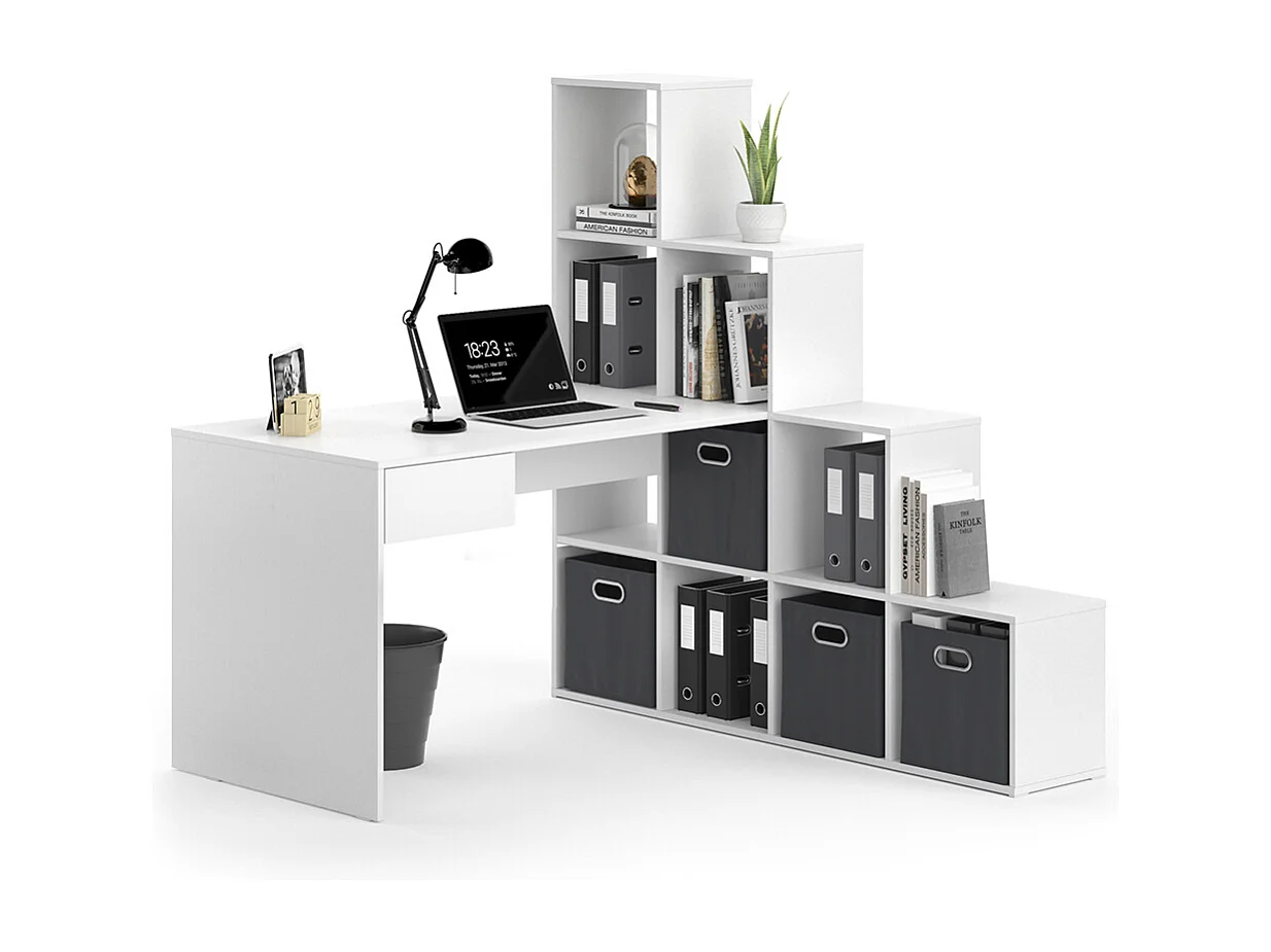 Bureau dangle blanc 139x142.4x143 sarah