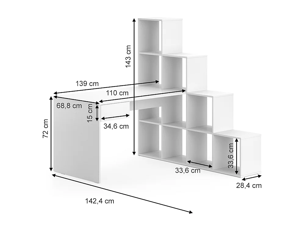 Mesa de canto branco 139x142.4x143 sarah