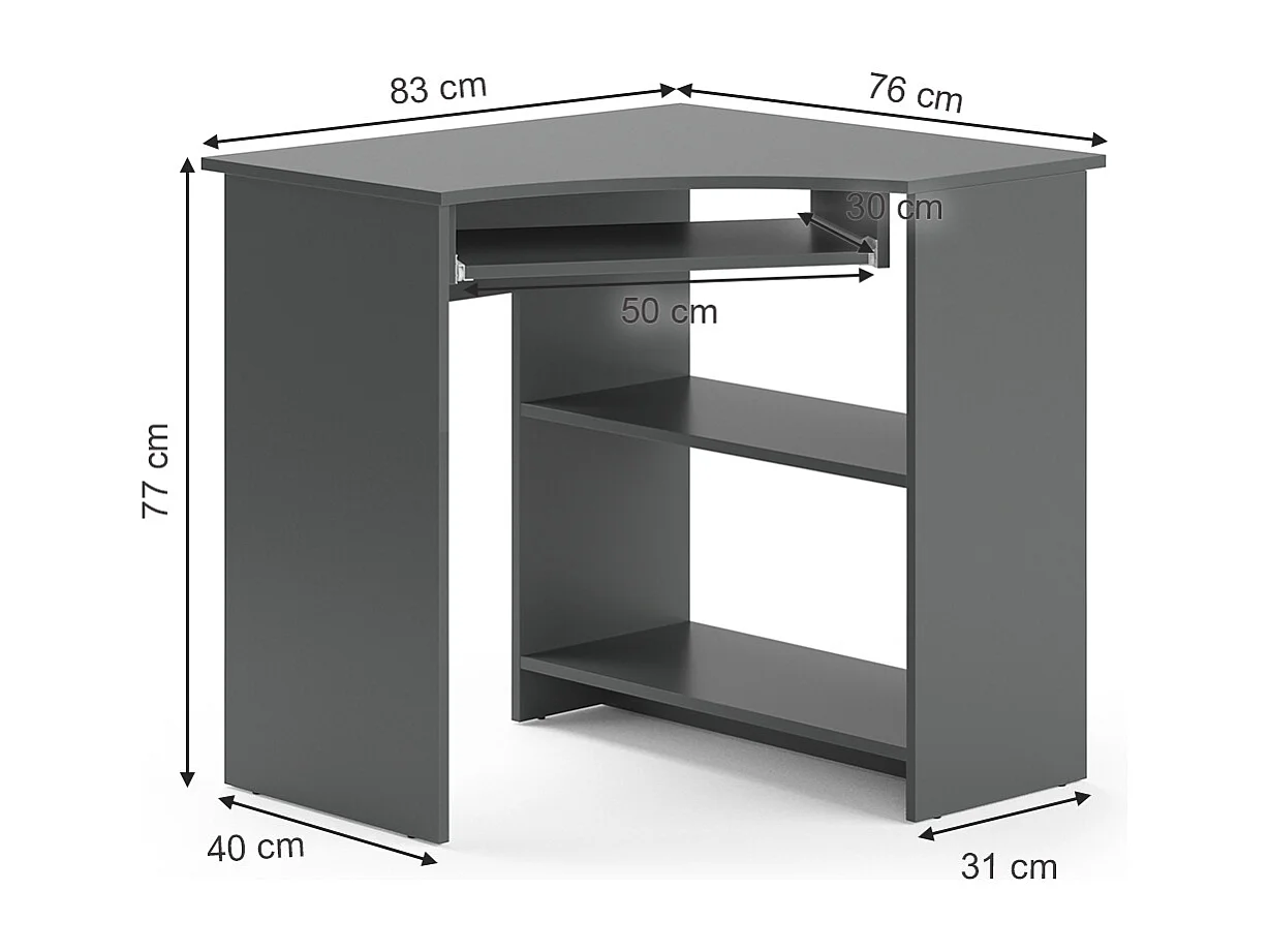 Bureau dangle anthracite 83x76x77 odin