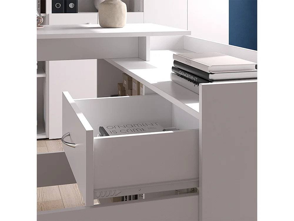 Bureau dangle blanc 135x77x115 noira