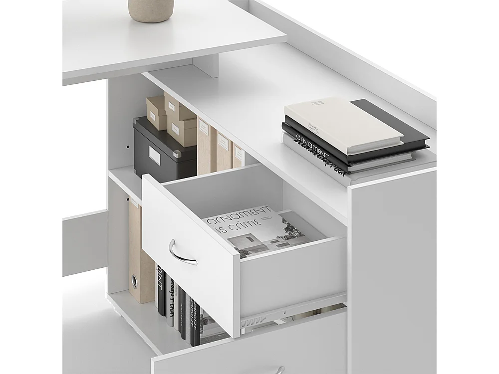 Bureau dangle blanc 135x77x115 noira