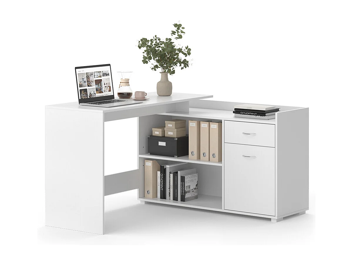 Bureau dangle blanc 135x77x115 noira