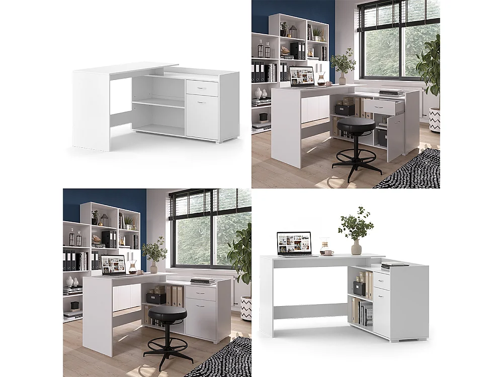 Bureau dangle blanc 135x77x115 noira