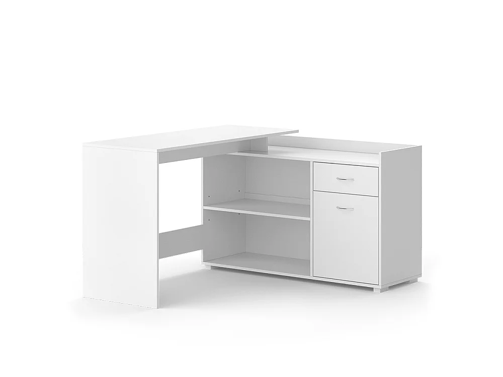 Eckschreibtisch weiß 135x77x115 noira