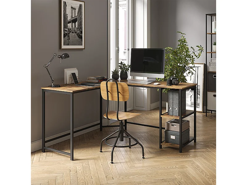 Eckschreibtisch antikholz 138x50x75 fyrk