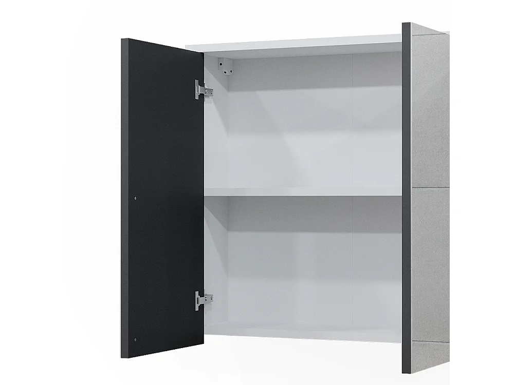 Armoire de toilette blanc/anthracite 60x17x58 maltin