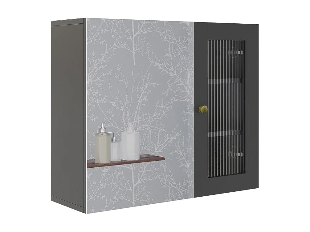 Armario con espejo de baño gris 60x20x50 malte