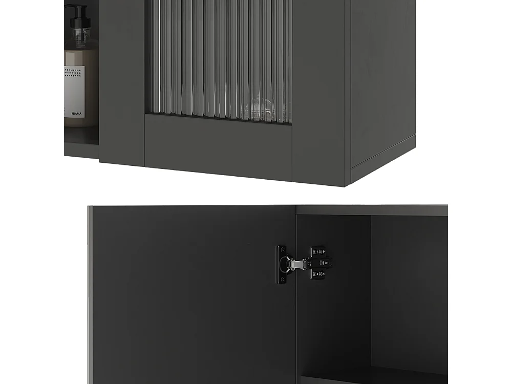 Armario con espejo de baño gris 60x20x50 malte