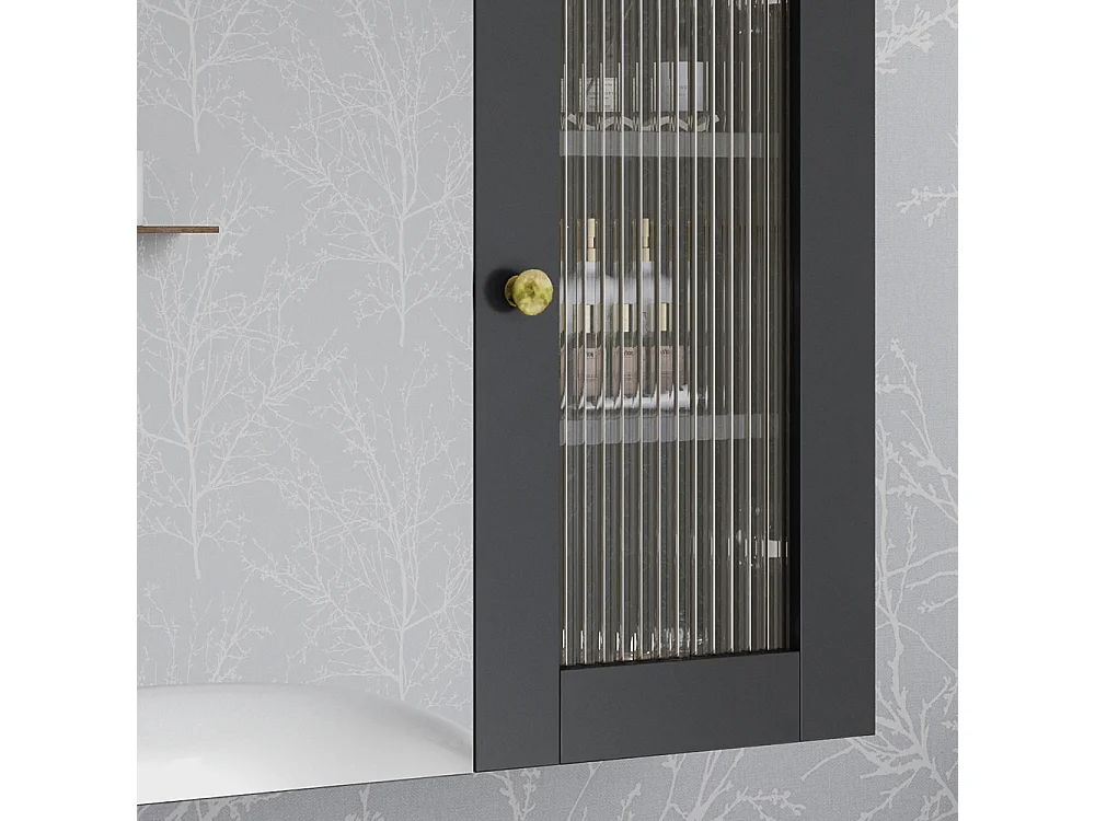 Armoire de salle de bain avec miroir gris 60x20x50 malte