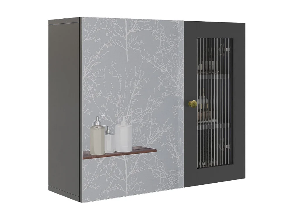 Armoire de salle de bain avec miroir gris 60x20x50 malte