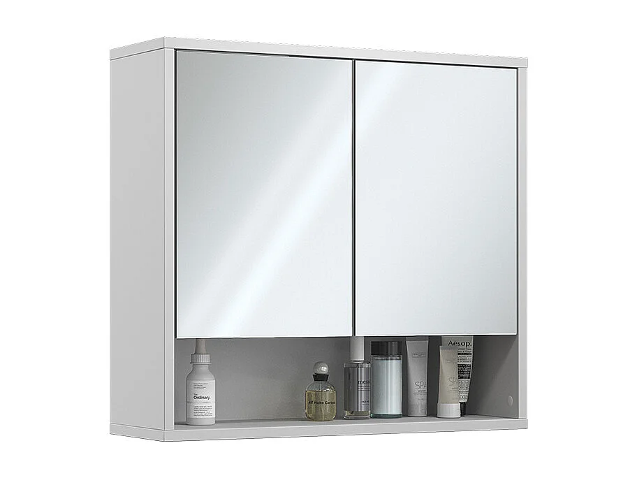 Armario con espejo para baño blanco 70x22.1x65 eliza