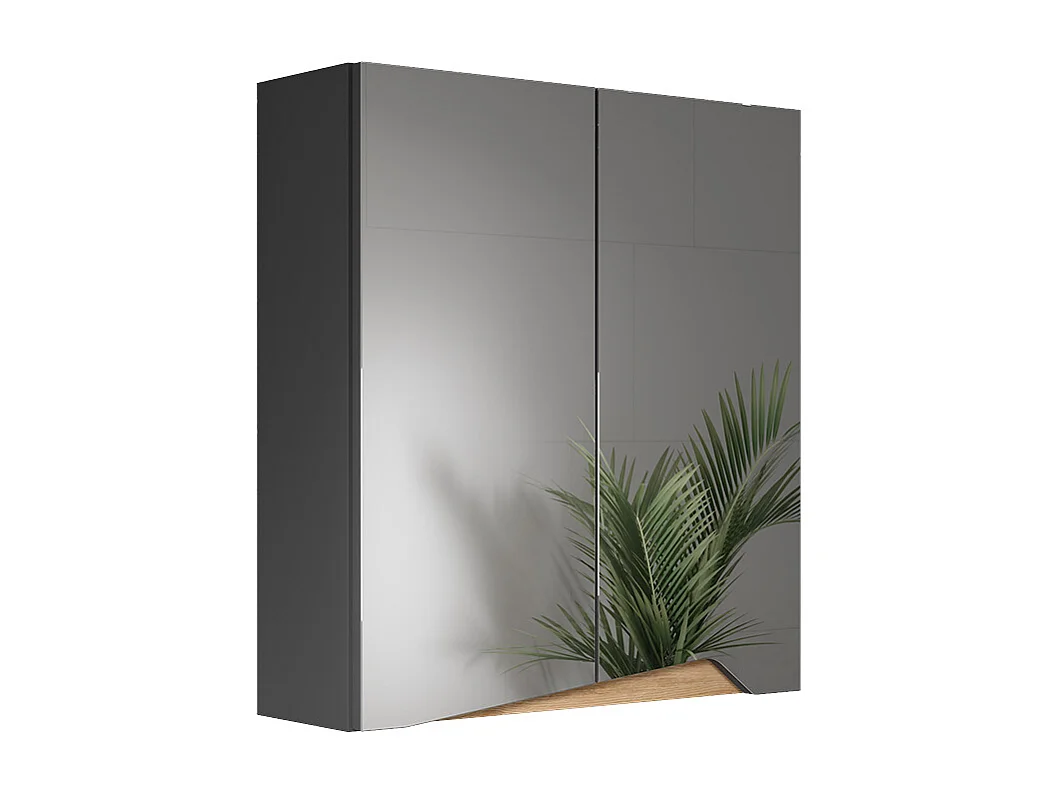 Armoire de toilette anthracite/artisan 60x20x67 marelle