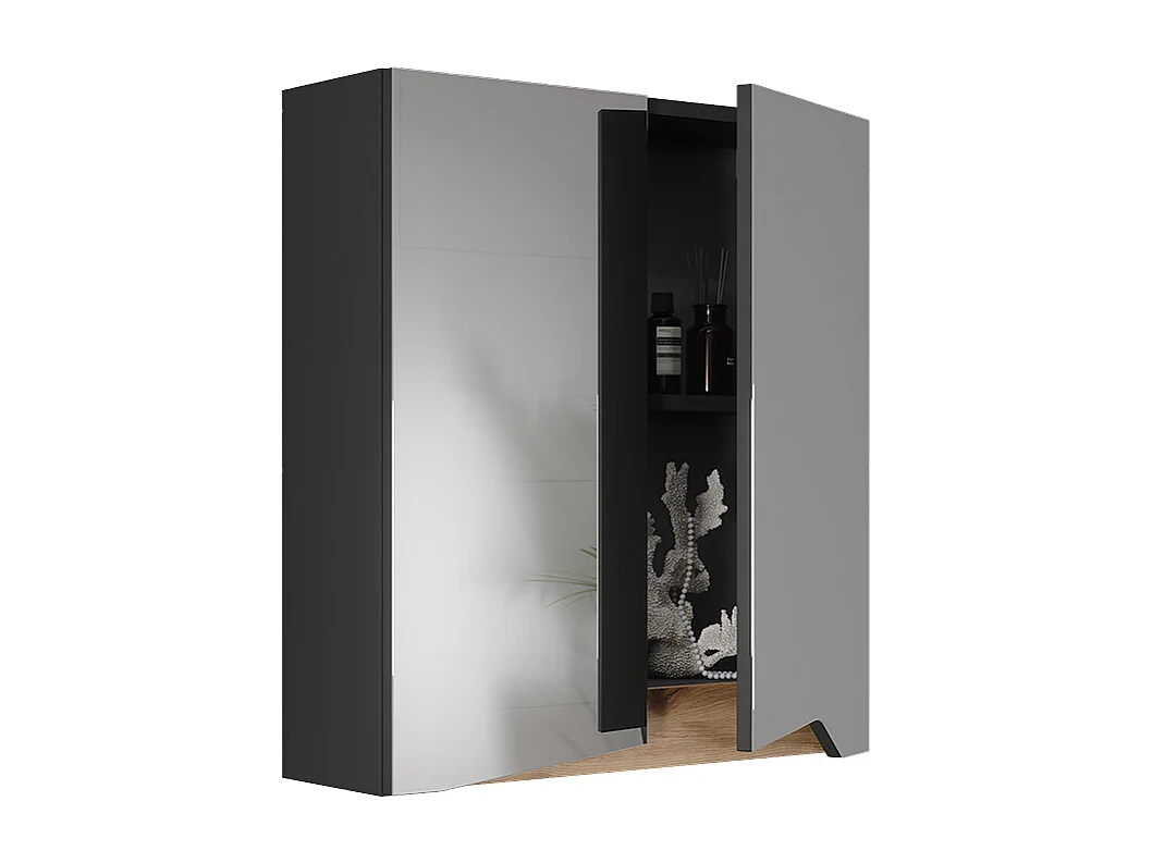 Armoire de toilette anthracite/artisan 60x20x67 marelle