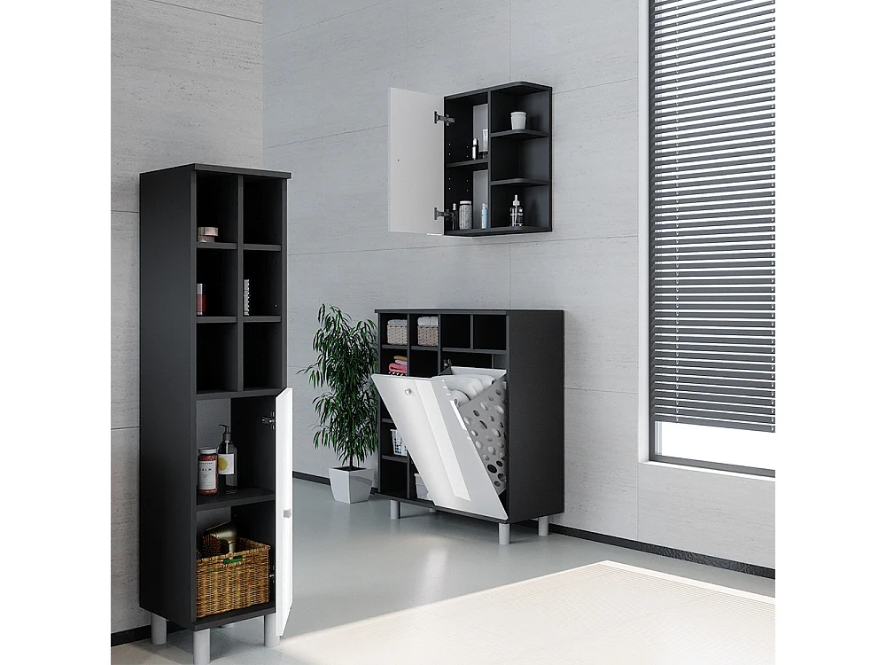 Badkamerkast wit hoogglans 47.2x20.8x59.2 fynn