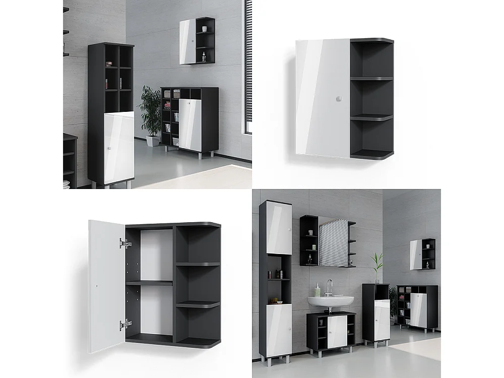 Badkamerkast wit hoogglans 47.2x20.8x59.2 fynn