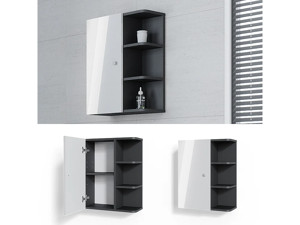 Armoire murale blanc haute brillance 47.2x20.8x59.2 fynn