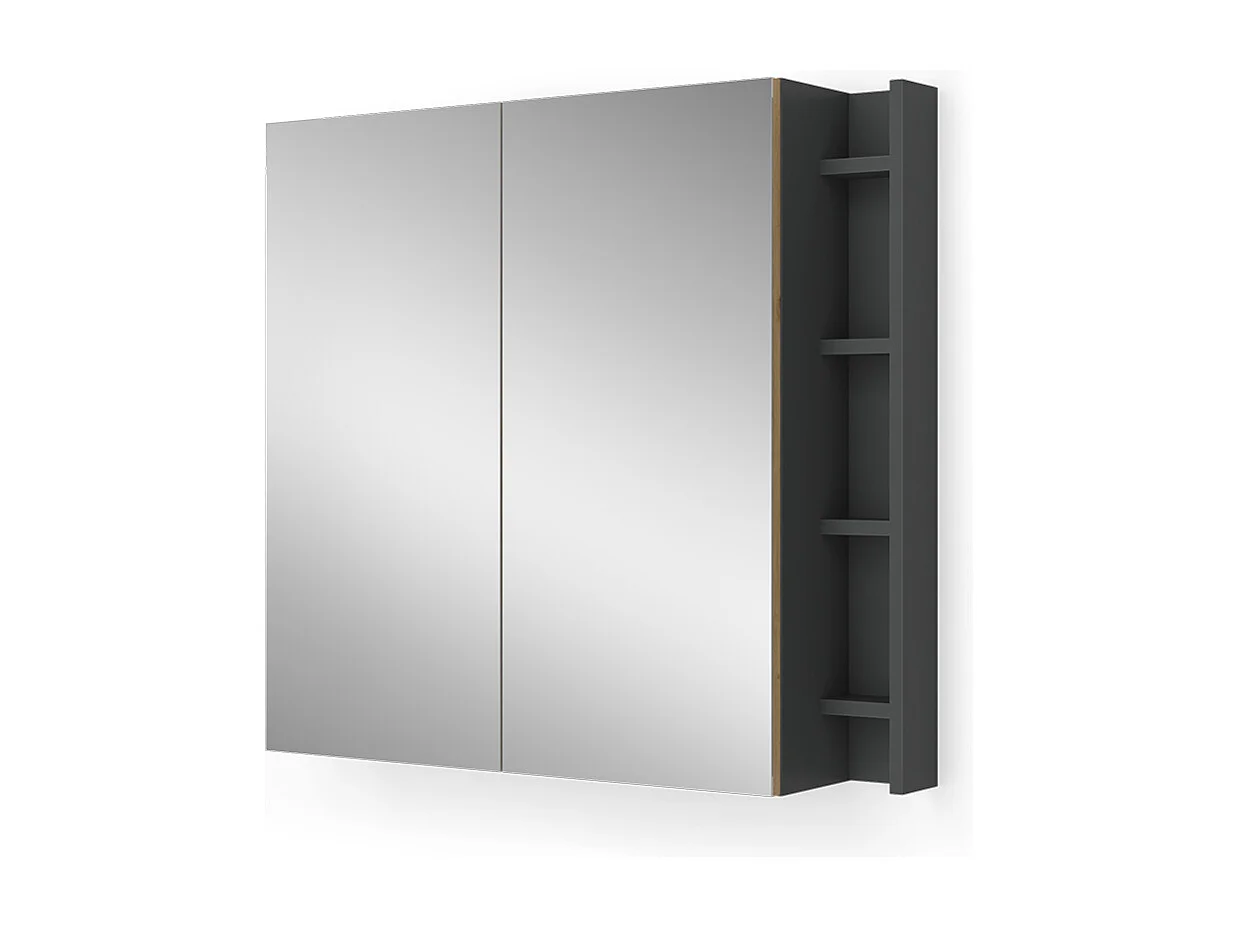 Armoire de toilette anthracite/artisan 80x18x75 edelin