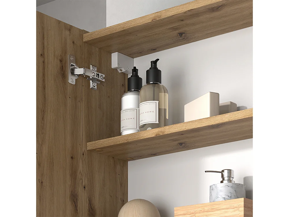 Armoire de toilette anthracite/artisan 80x18x75 edelin