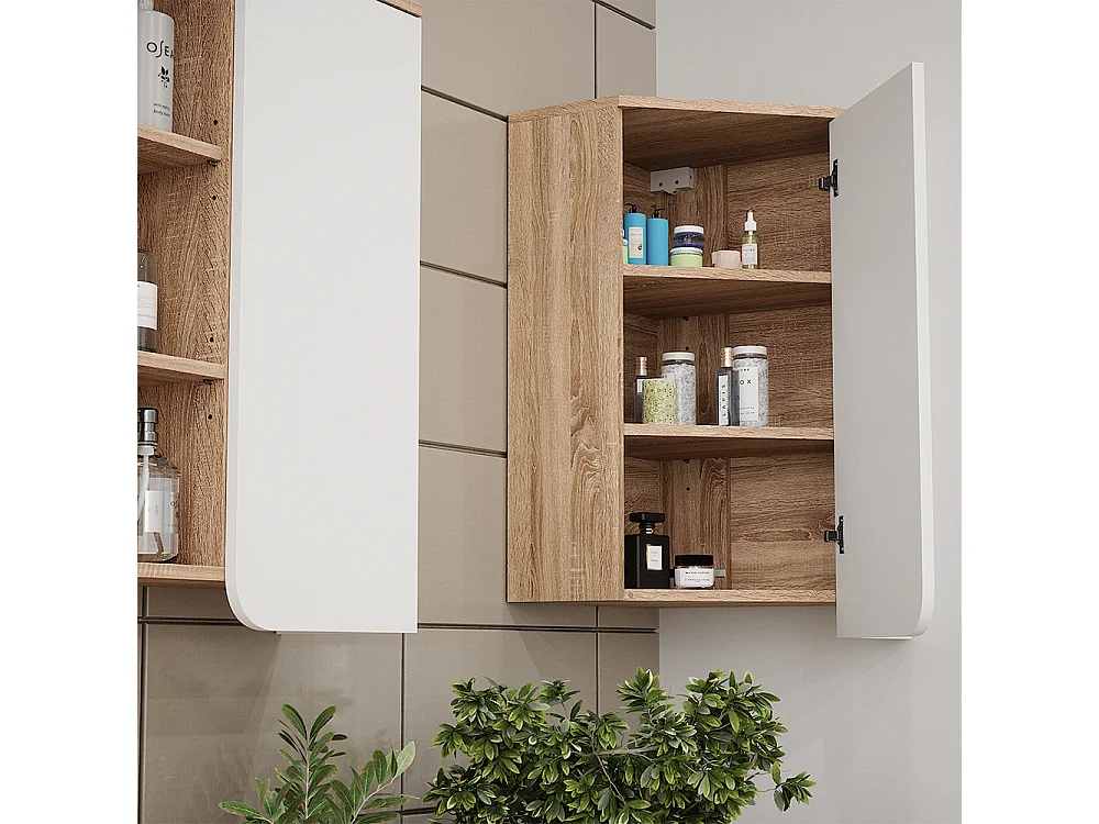 Armario de pared de esquina sonoma/blanco 42.4x42.4x75 karen