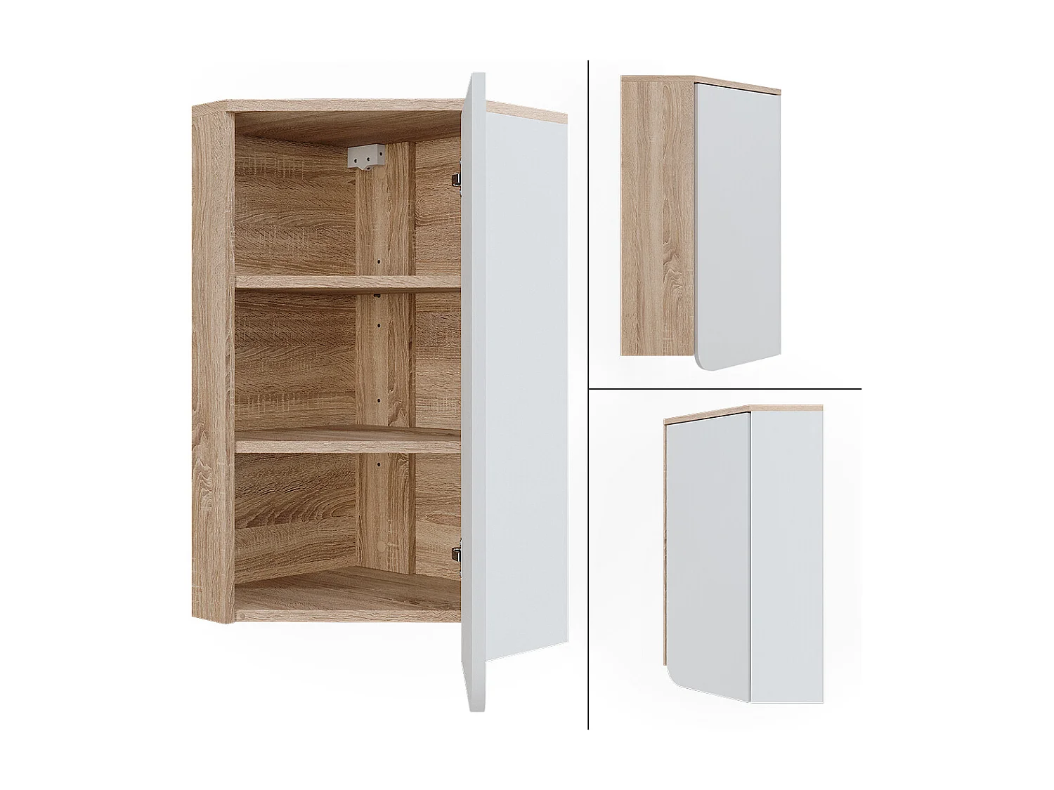 Armario de pared de esquina sonoma/blanco 42.4x42.4x75 karen