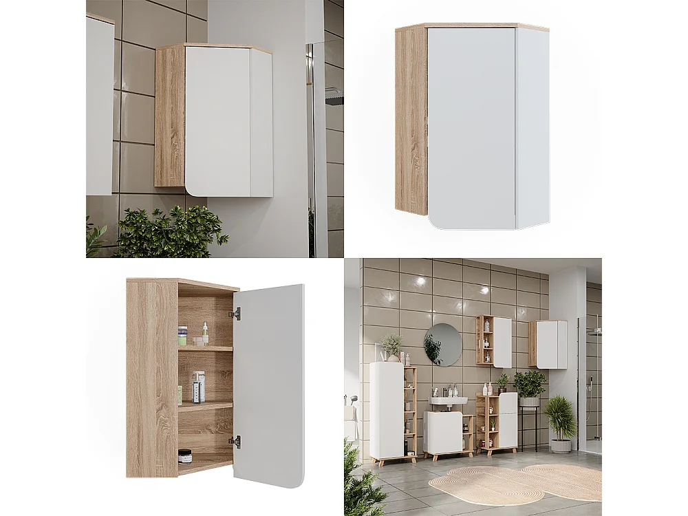 Armoire dangle suspendue sonoma/blanc 42.4x42.4x75 karen