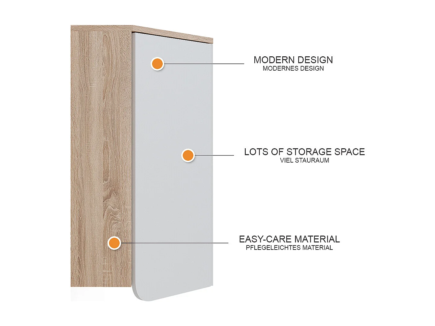 Armoire dangle suspendue sonoma/blanc 42.4x42.4x75 karen