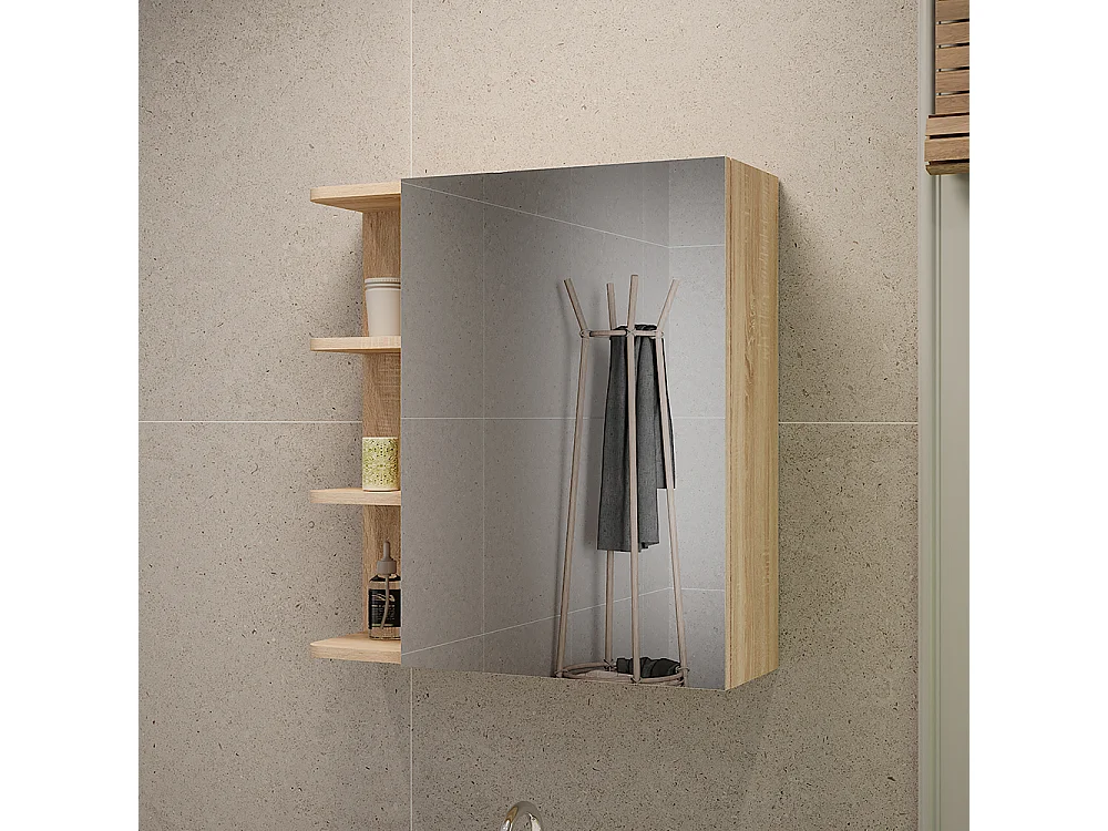 Armario con espejo sonoma 62x20.8x64 fynn