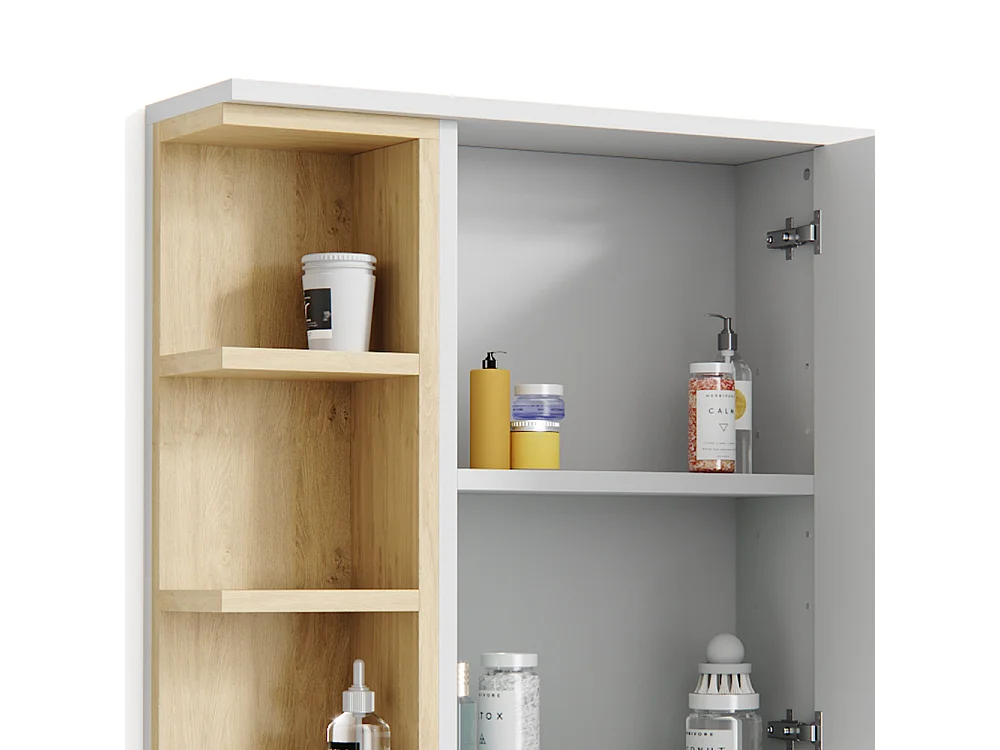 Armoire de toilette blanc 79.6x18x64 aquis