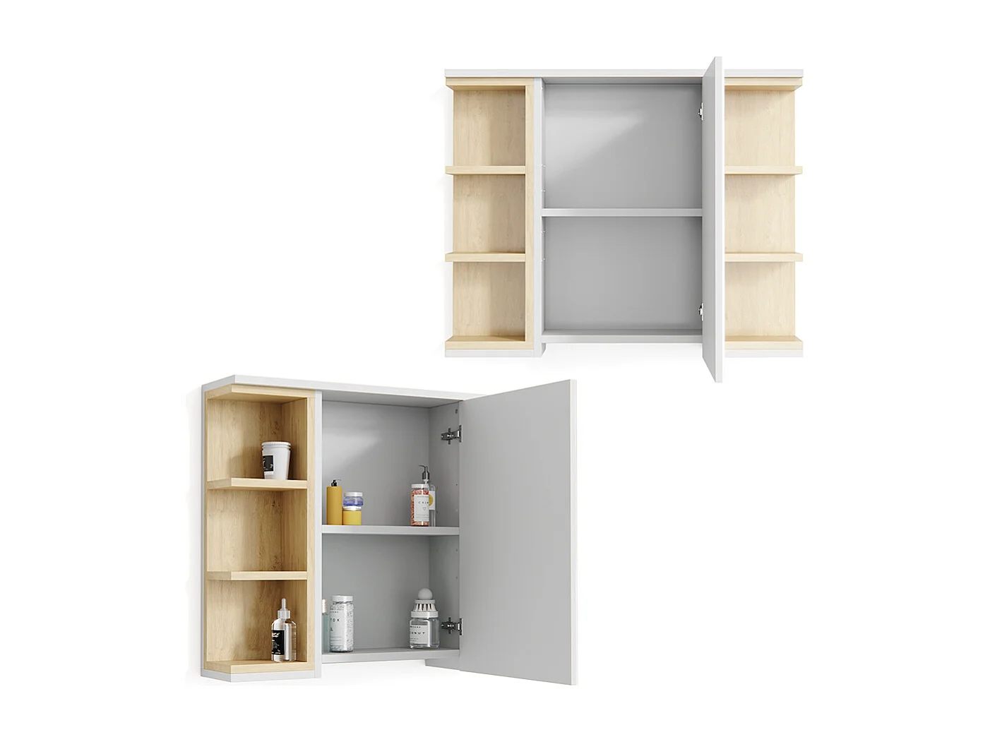 Armoire de toilette blanc 79.6x18x64 aquis