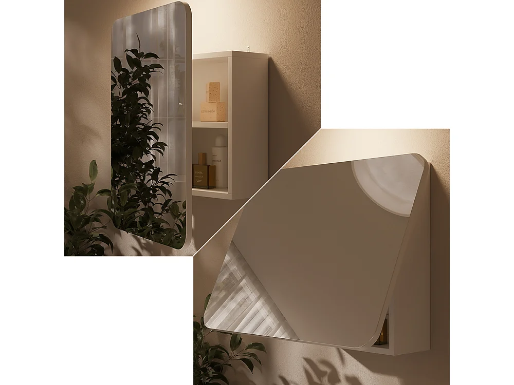 Armoire de toilette blanc 65x17.4x50 zino