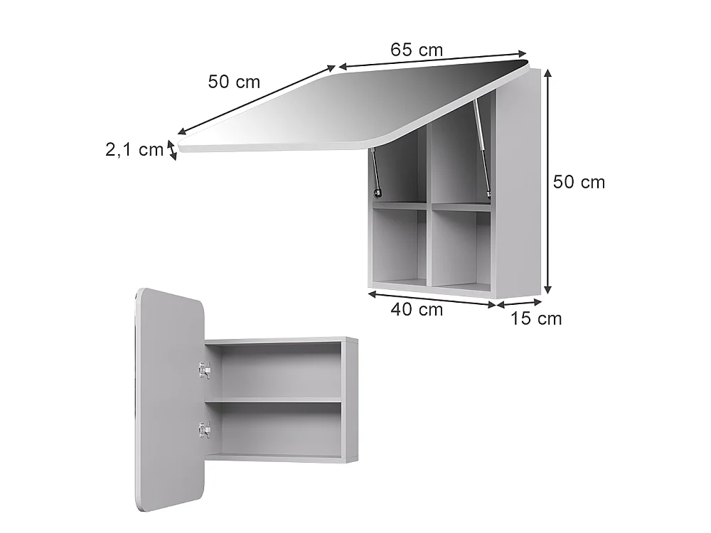 Armoire de toilette blanc 65x17.4x50 zino