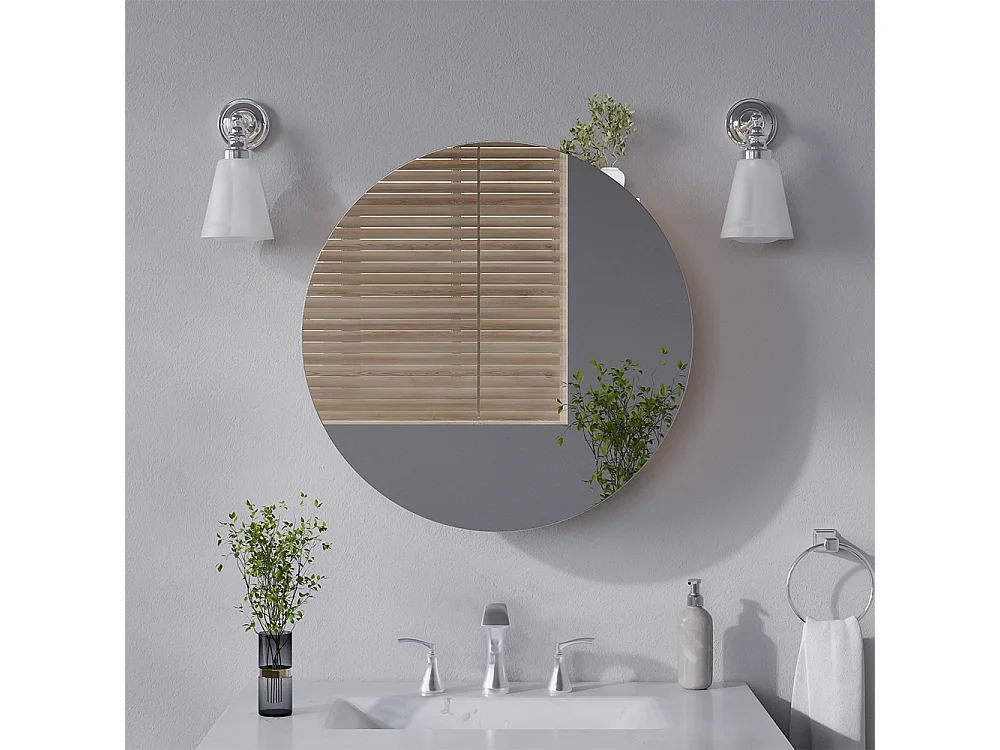 Armario con espejo para baño blanco 60x17.4x60 loki