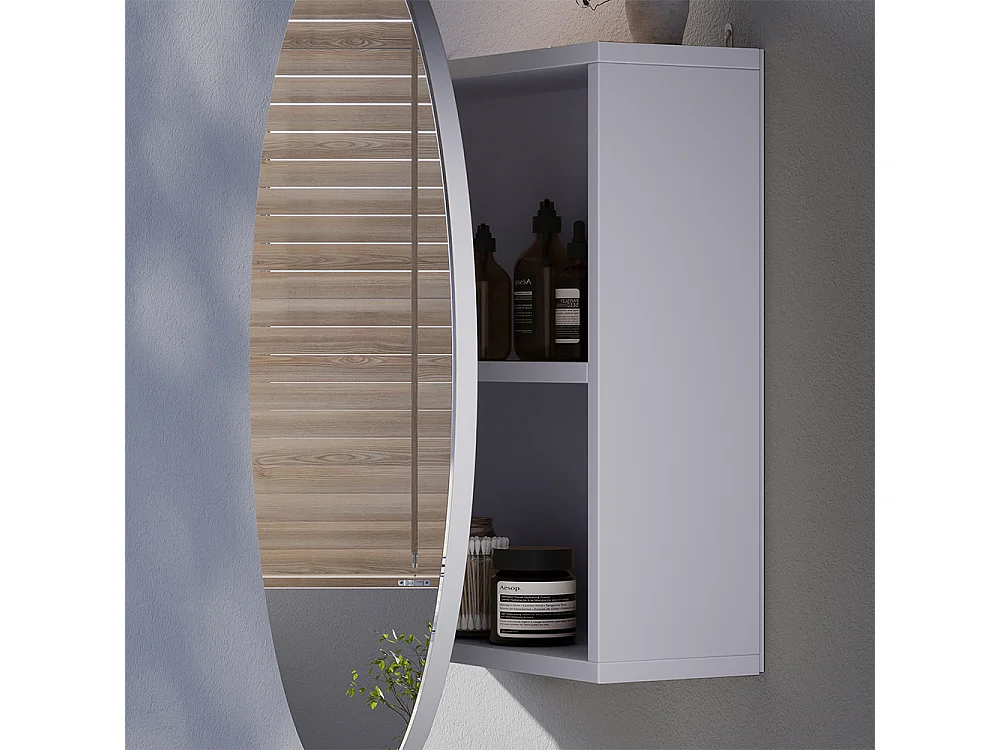 Armario con espejo para baño blanco 60x17.4x60 loki