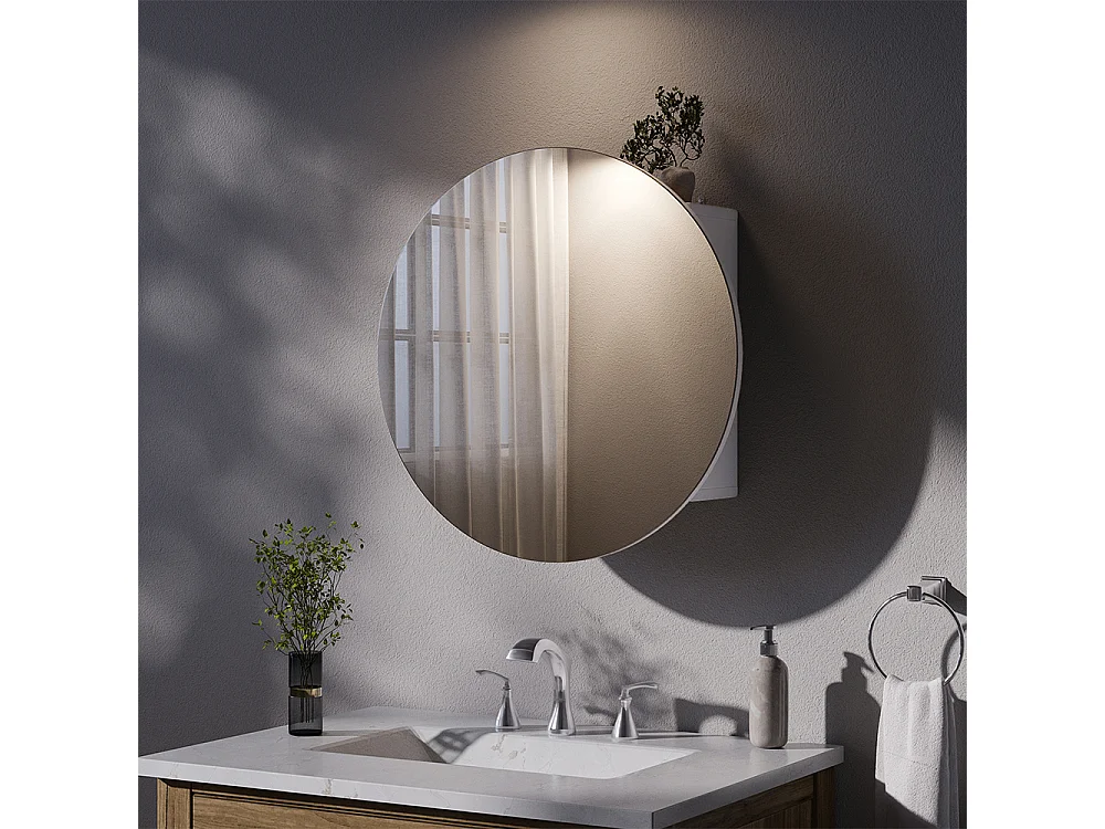 Armario con espejo para baño blanco 60x17.4x60 loki