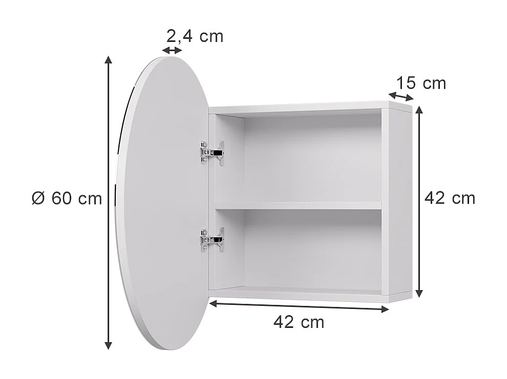 Armoire de toilette blanc 60x17.4x60 loki