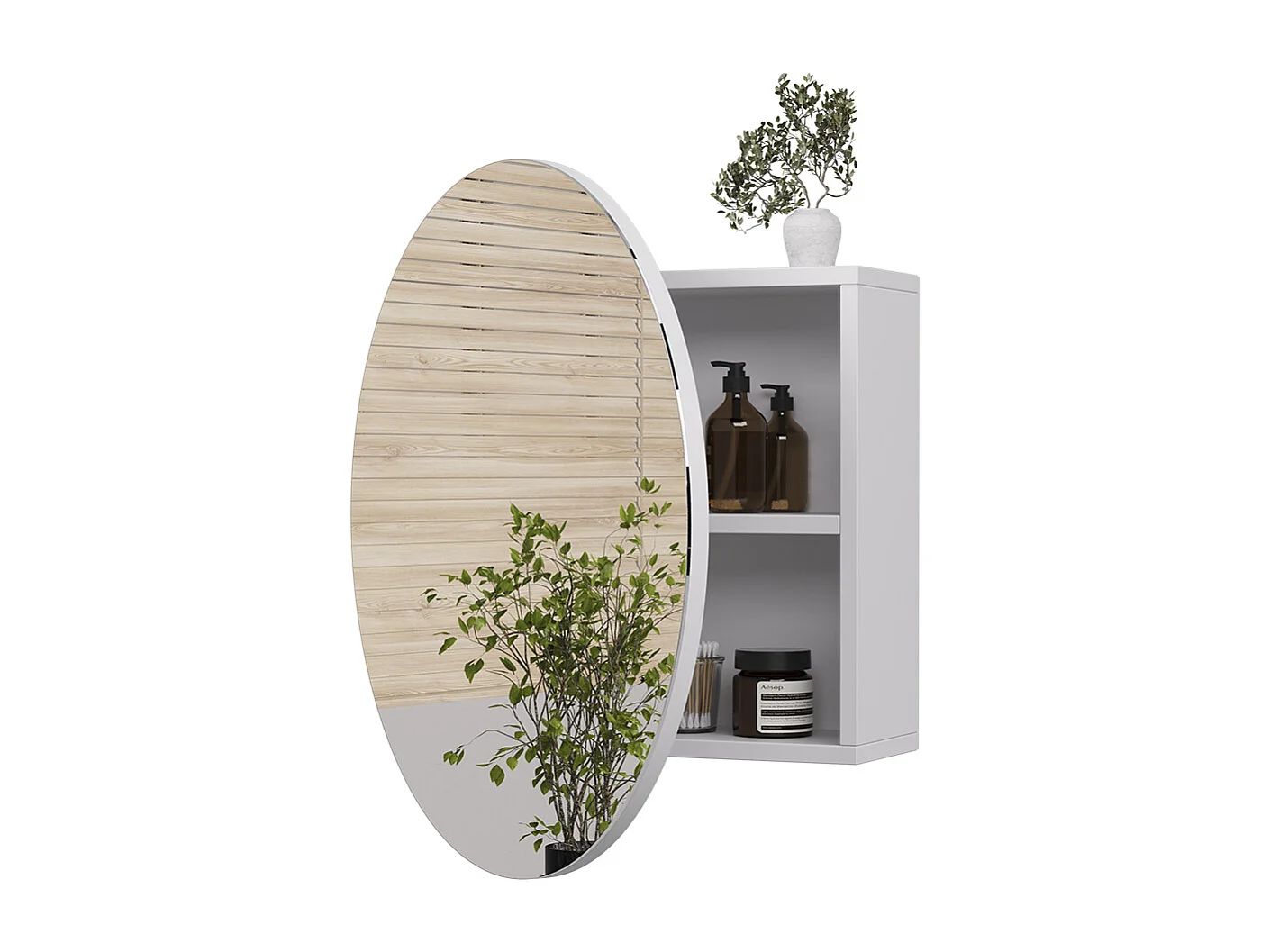 Armoire de toilette blanc 60x17.4x60 loki