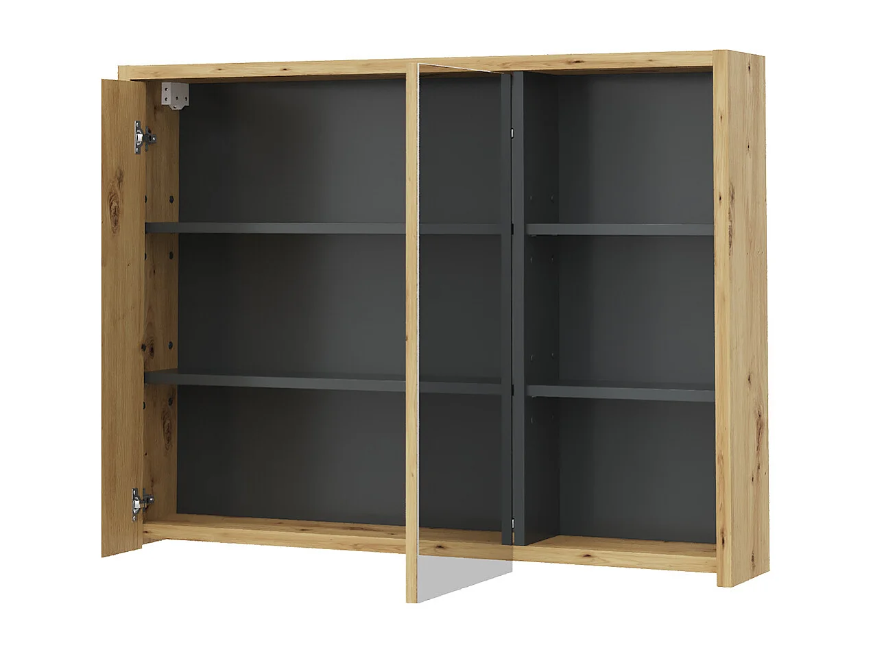 Armoire de toilette chêne/anthracite 100x18x75 viola